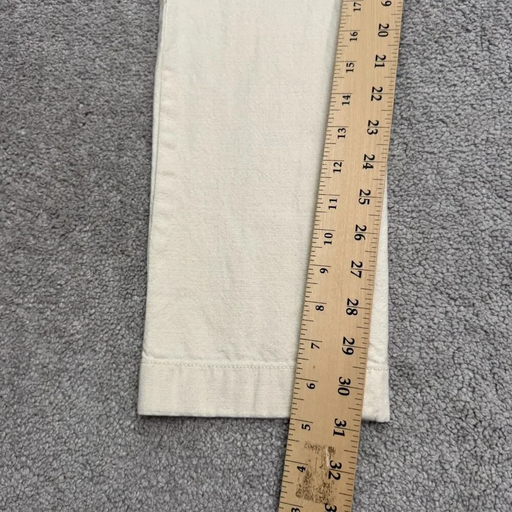 J.Crew 484 Slim Fit Chino Pants Mens 31x32 Cream Straight Leg Flat Front Cotton